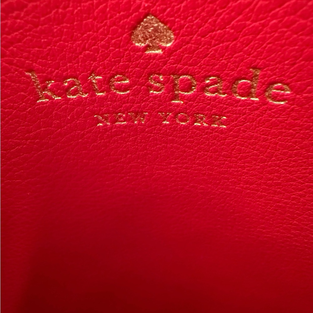 kate spade Tote and Pouch. Cherry & Ice Cream Print Reversible Red Inside NWOT - Picture 4 of 7